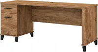 Bush Furniture Somerset 72W Office Desk with Drawers and Storage in Fresh Walnut | Large Wooden Computer Table for Home Office W 1