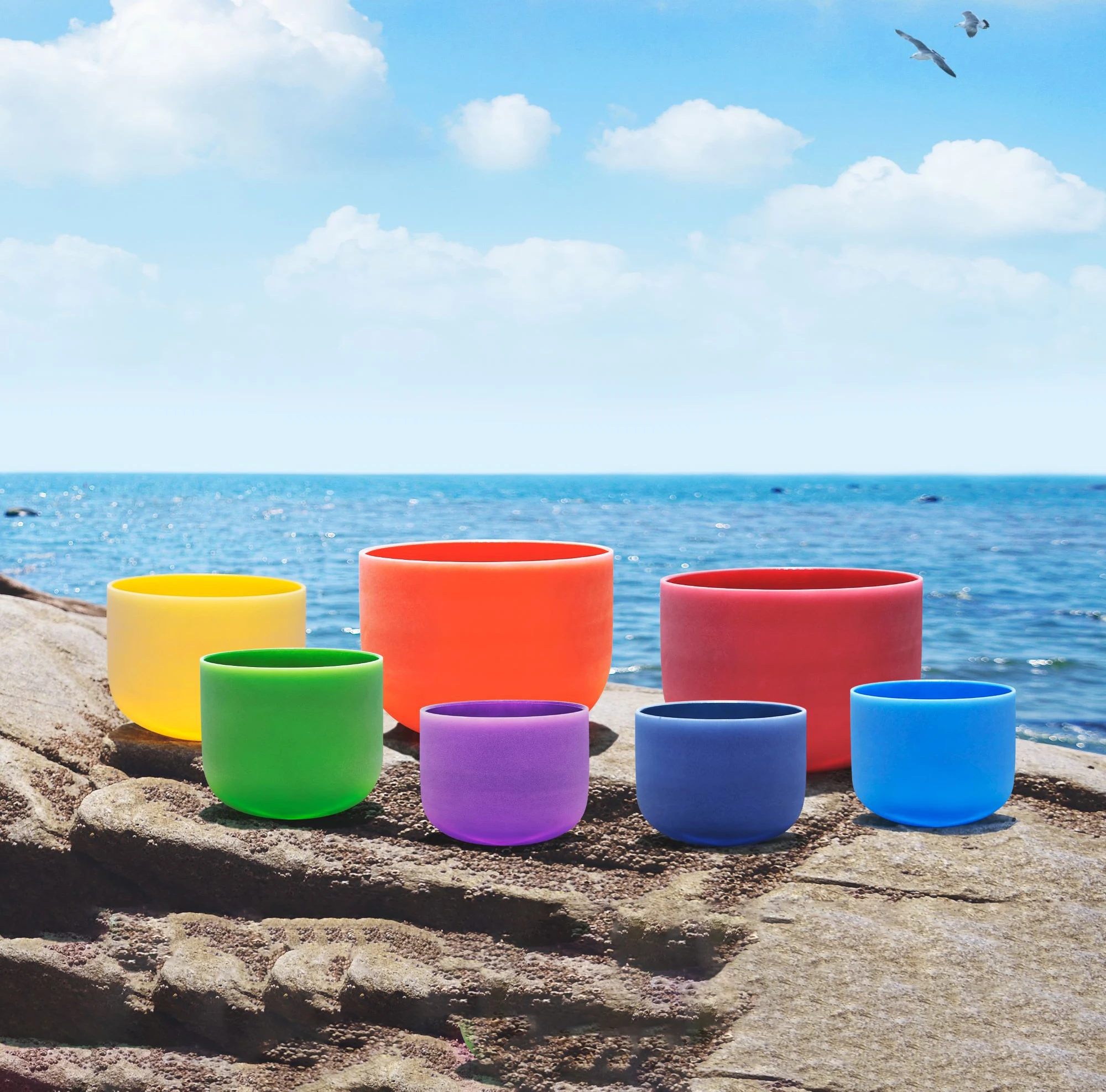 712Inch7pcsColorCrystalSingingBowlSetChakraSoundBowlswith