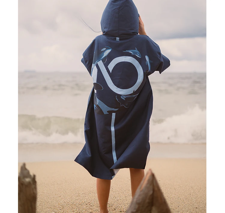 Nu-June Women Surfing Poncho Changing Robe Quick-Dry Hooded Towel Cape Swimming Robe Beach Wetsuit Surf Towel Poncho Adult