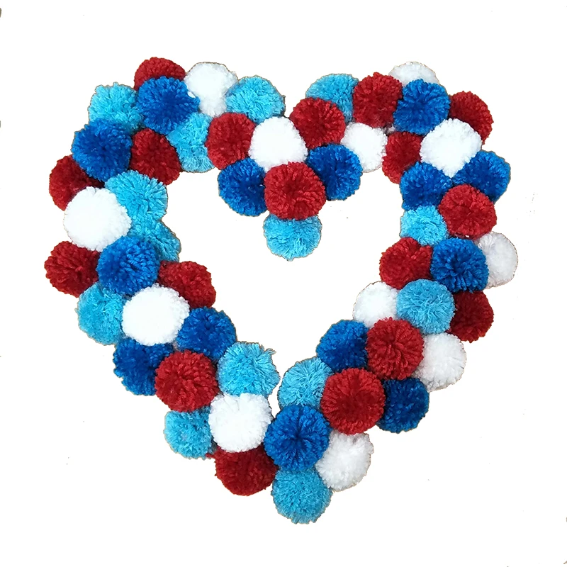 Christmas POM ball wreath door on Valentine's Day POM window decorations
