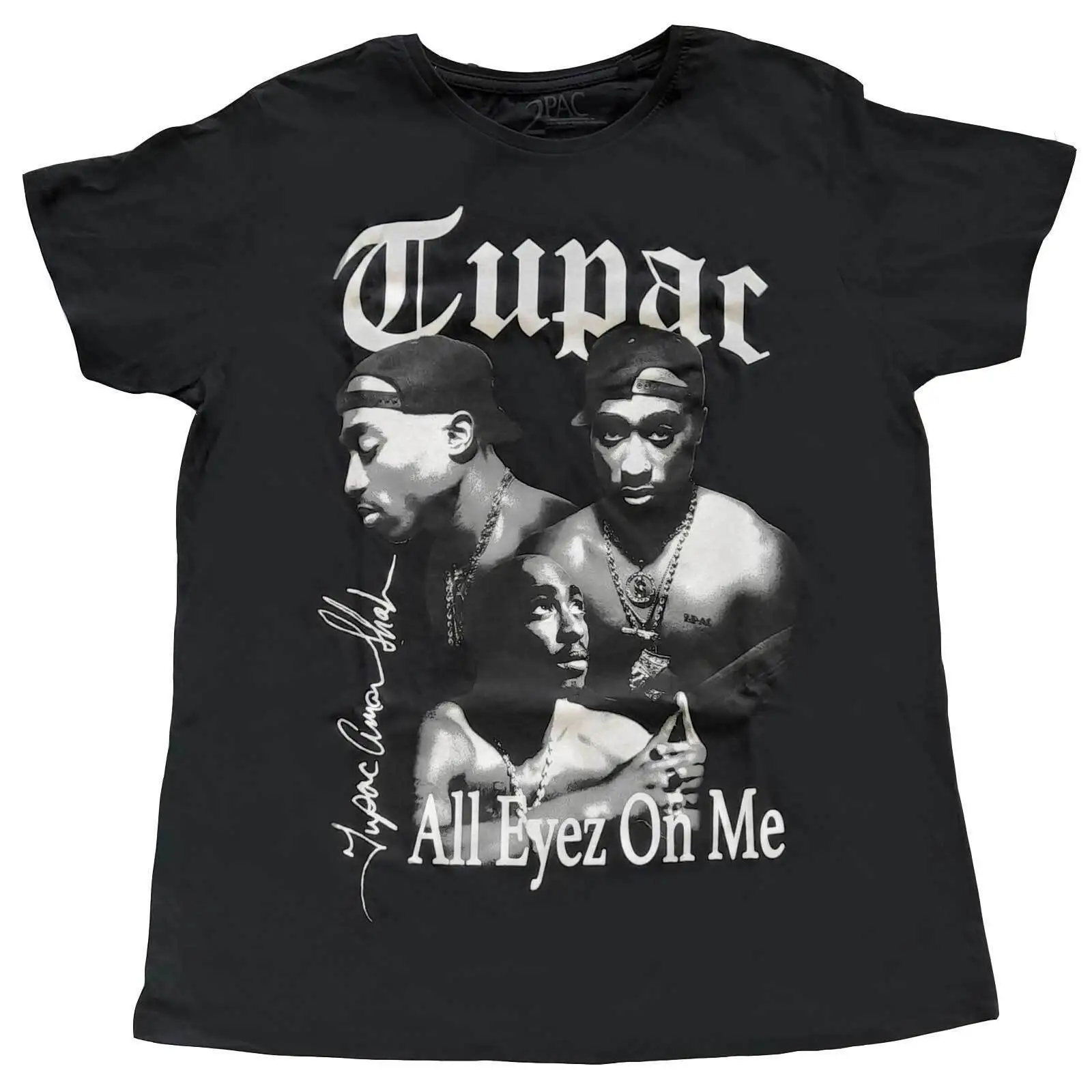 

Tupac Ladies T-Shirt: All Eyez B&W Men's Clothing Short Sleeve Tops