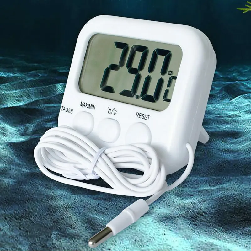 Standing Station Mini LCD Digital Thermometer with Probe Sensor 1.5M Cable for Swimming Pool Refrigerator Water Tank