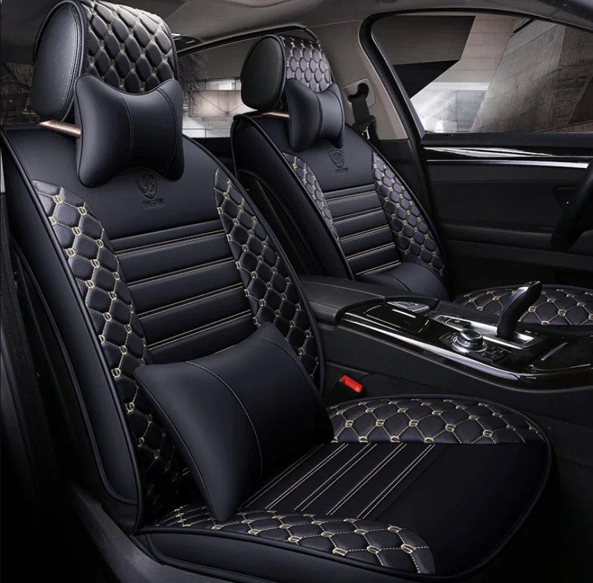

Кожаная экокожа PKQ 2 упаковки, Универсальная высококачественная кожаная защита для автомобильного сиденья, подушка для сиденья для большинства автомобилей. xqxgz