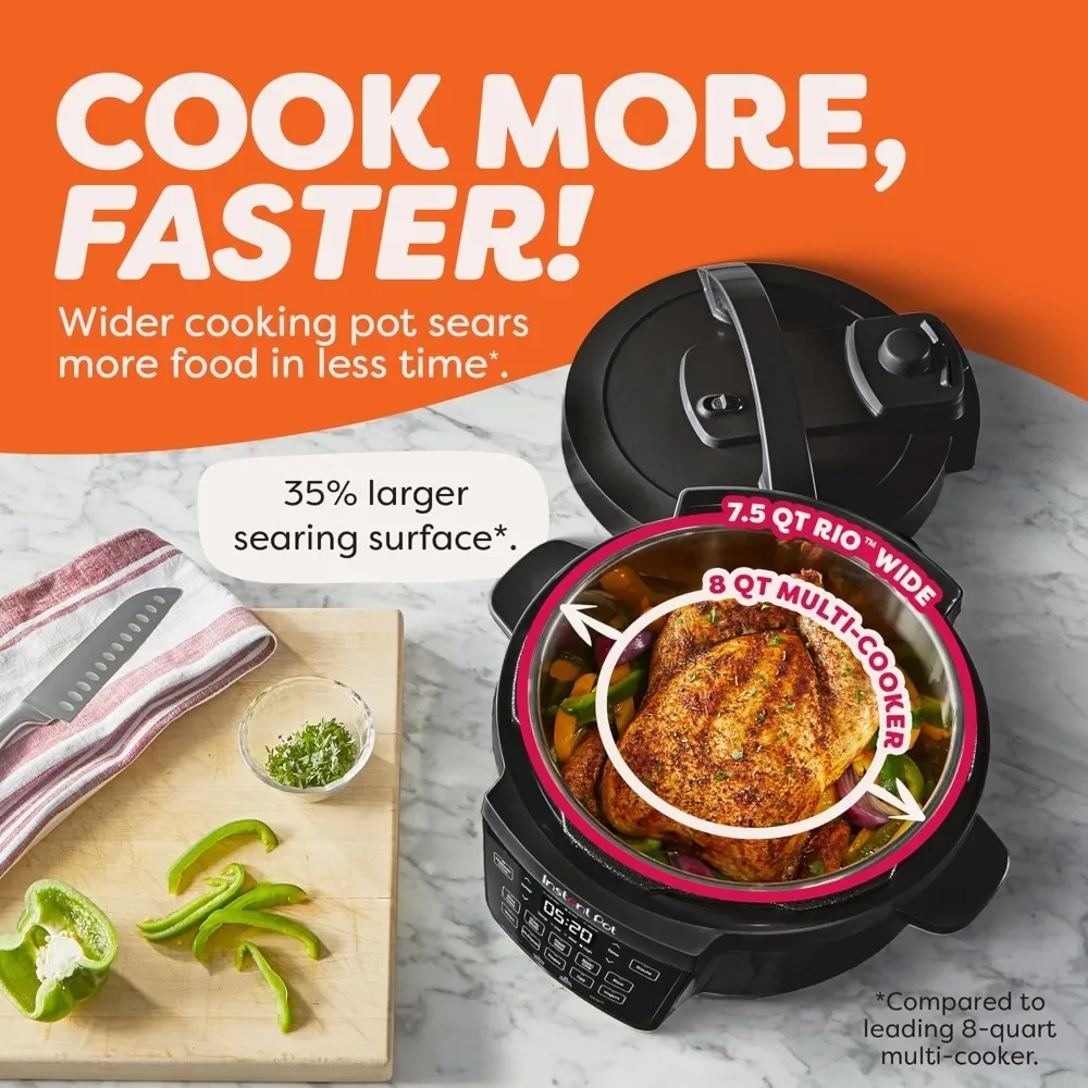 7-in-1 Electric Multi-Cooker, Pressure Cooker, Slow Cooker, Rice Steamer, Sauté Pan & Yogurt Maker with Wide Base 3