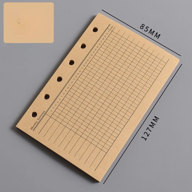 A7 Spiral Binder Loose Leaf Notebook Refill - Grid, Blank, Lined Pages for Creative Journaling & Planning