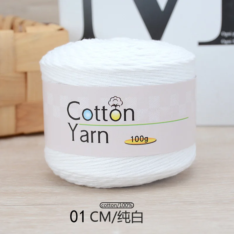 1Pc 100g 100% Cotton hand knitting yarn soft Crochet Yarn knit threads For Sweater Scarf blanket hat crocheting line amigurumi 6