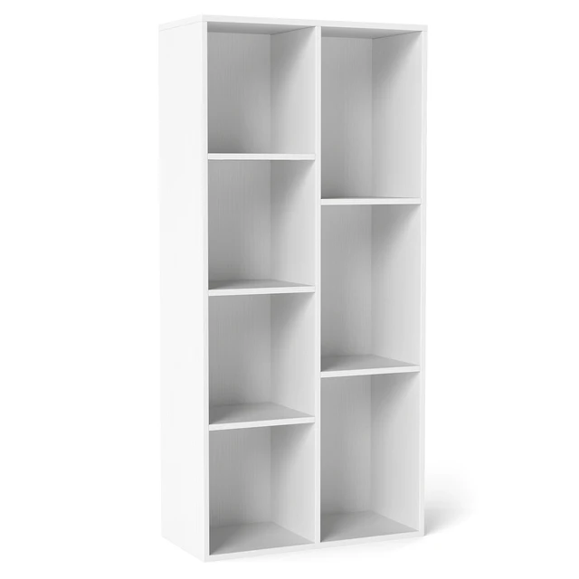 7-Cube Bookcase, Vertical or Horizontal Freestanding Bookshelf w/ 7 Compartments
