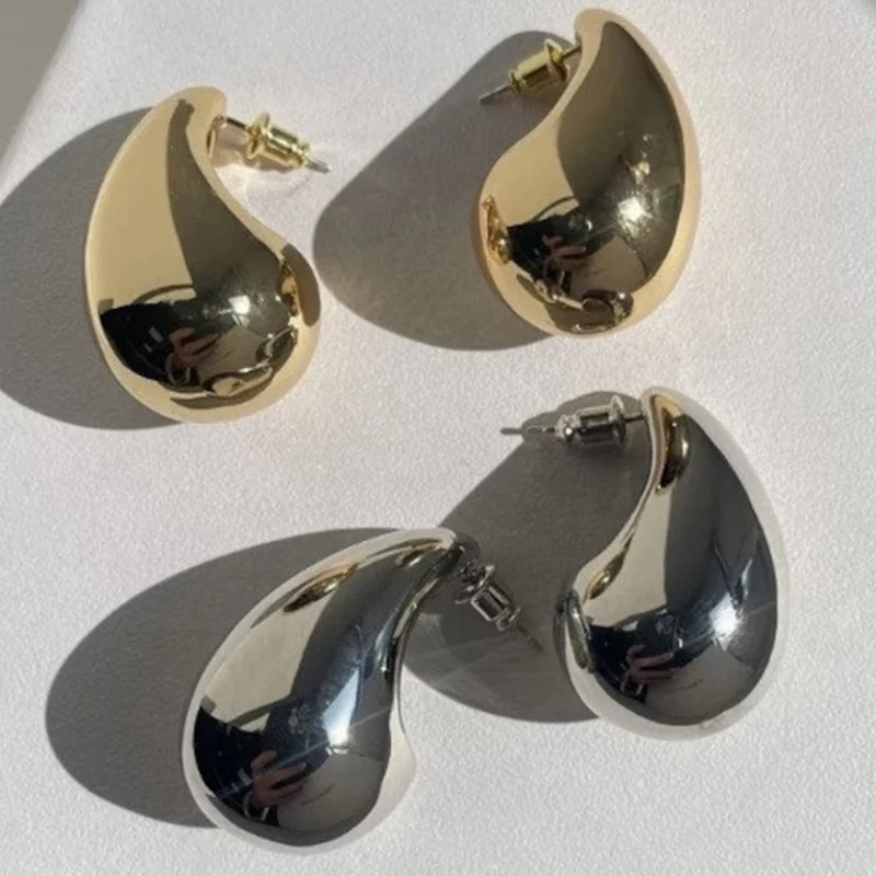 Orecchini Pendenti Vintage Esagerati Grandi Waterdrop Per Le Donne Dupes Chunky Teardrop In Acciaio Inossidabile Placcato Oro Statement Ear Jewelry
