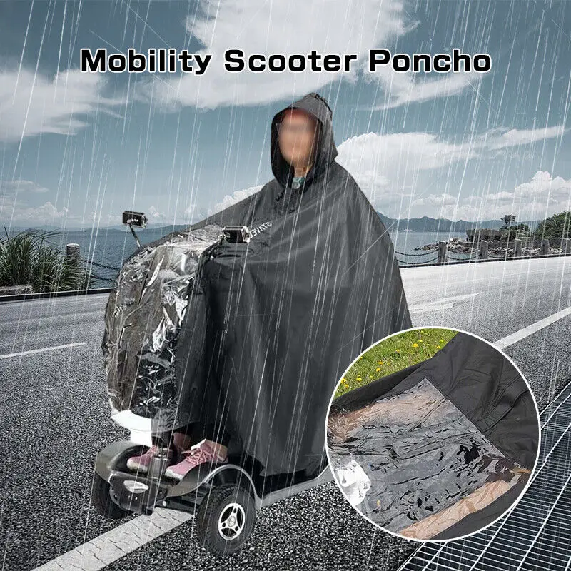 

Wheelchair Waterproof Poncho Rain Cover with Hood Universal Elderly Mobility Scooter Poncho Wheelchair Rain Cover Rain Coat