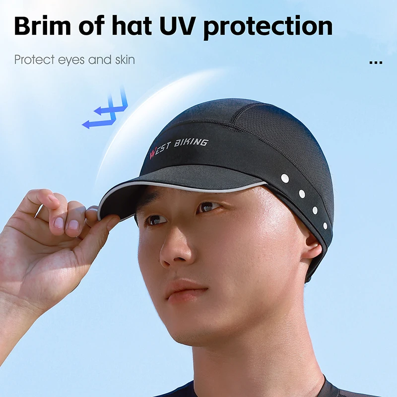 WEST BIKING 아이스 실크 사이클링 모자, 챙이 달린 여름 자외선 차단, 남성 여성 스포츠 모자, 러닝 피트니스 낚시 쿨 캡