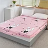 UPzo Polyester 360° waterproof Cartoon Fitted Sheet Only(no pillowcase) Elastic Band Around Mattress Cover King Size Bed Cover 2