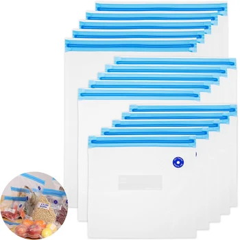 Sacs sous vide réutilisables pour aliments, sacs sous vide, sac de fraîcheur, sac de compression alimentaire, banc de réfrigérateur, 3 tailles 1