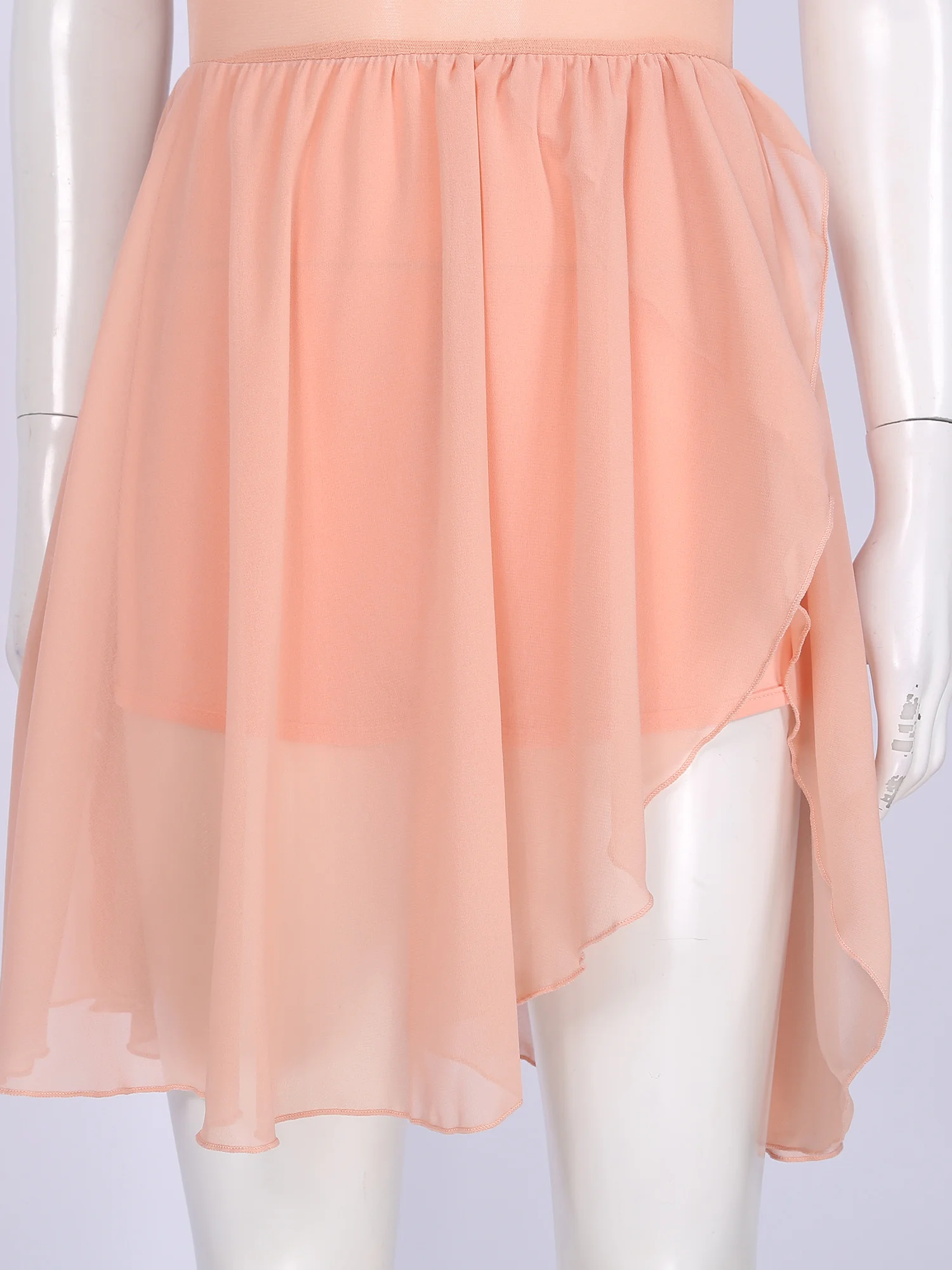 Ballet Leotard Dance Leotard Ballet Dress Women Sleeveless Cut Out Asymmetric Chiffon Ballet Dance Leotard Dress Adult Lyrical Modern Dance Practice Costumes