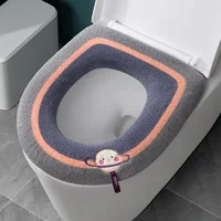 Home Thickened Toilet Seat Pad Four Seasons Universal Winter WC Seat Cover With handle Washable Cartoon Toilet mats rim Cushion 1
