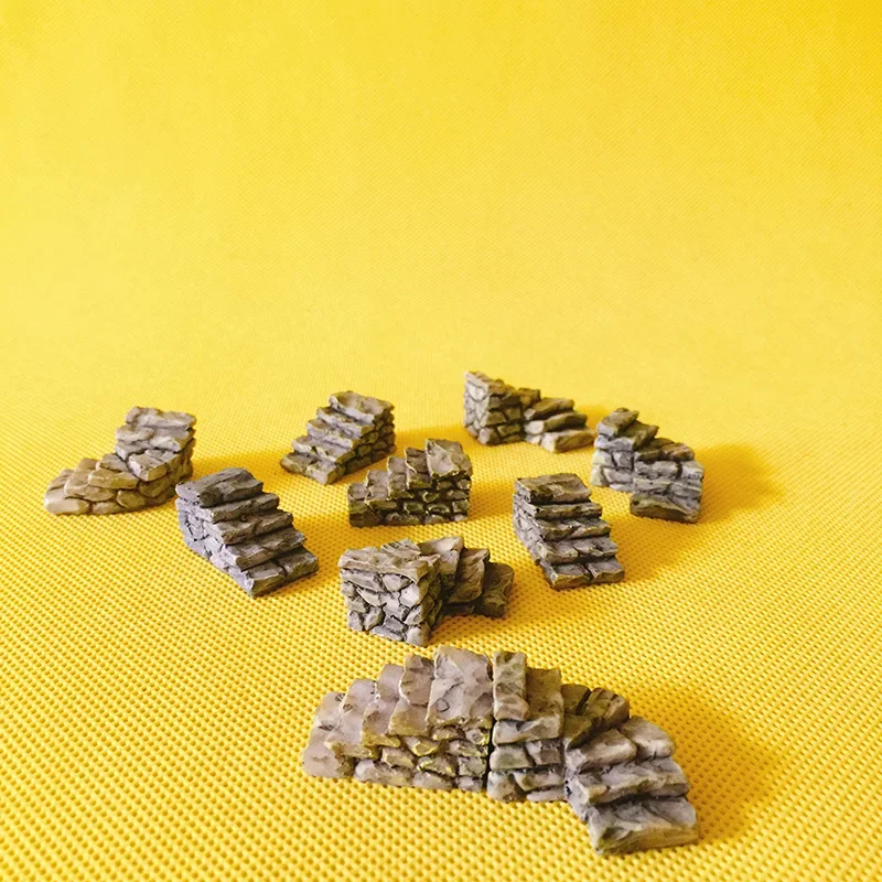 Miniature Ornament 10 Pcs/stairs/doll house/fairy garden gnome/moss terrarium home table garden decor/crafts/bonsai/miniatures/diy supplies