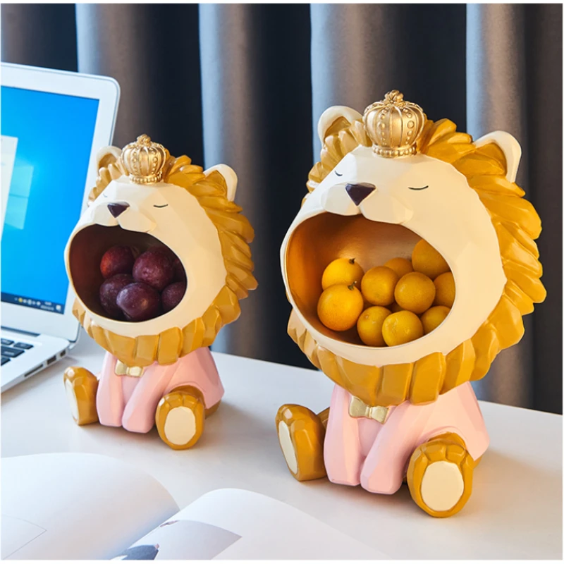 

Small lion entrance key storage decoration, coffee shop counter decoration, fruit, snacks, daily necessities storage tray.