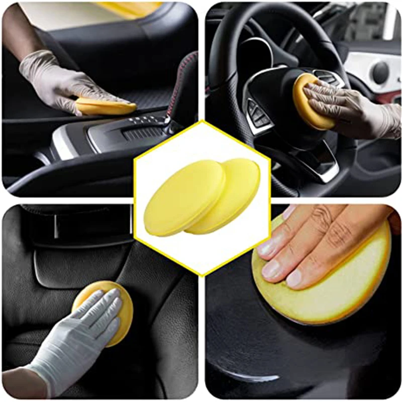 12-24PCS 4Inch Car Ultra Soft Foam Detailing Waxing Applicator Pad Round  Sponge Cleaning Tool with Free Wash Microfiber Towel - AliExpress