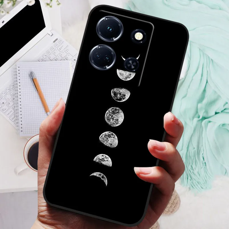 Black Silicone Soft Back Cover with Lion and Wolf Design - Protective Phone Case Shell