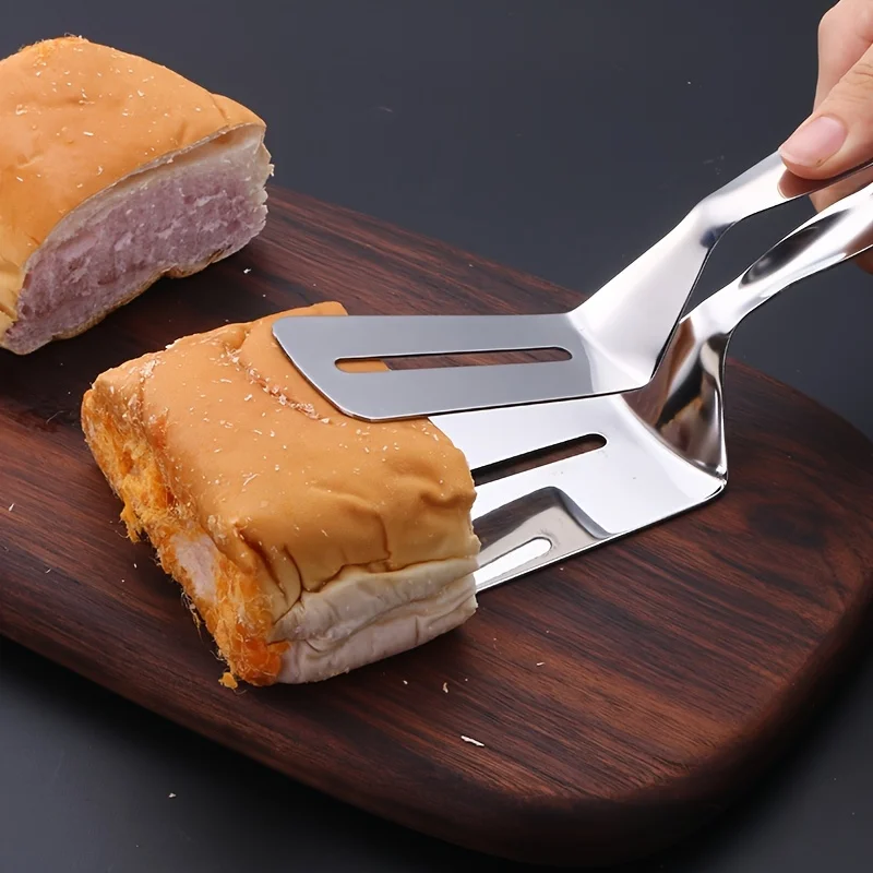 Stainless Steel Kitchens Tong Multi-purpose Gripper Bread Clip Steak Clamps Fried Steak Clamp Barbecue Tongs Beefsteak Turner food tongs