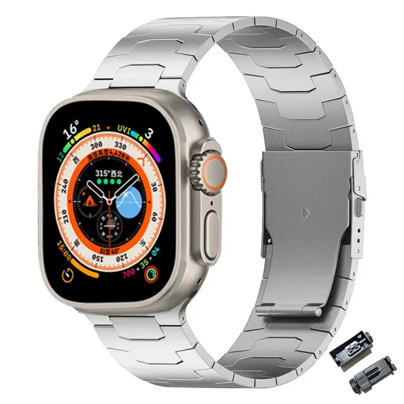Titanium Strap For Apple Watch Ultra Band 49mm For iWatch Series 9 8 7 45mm 6 5 4 SE 44mm 42mm ultra 49 Luxury Business Bracelet