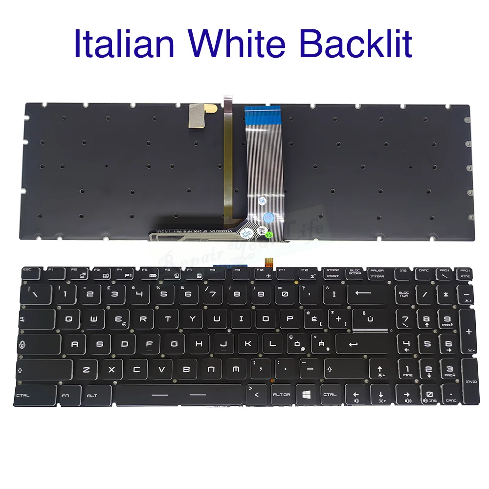 Teclado Retroiluminado Italiano para Msi Fino Francês e Alemão Gf75 8rc 9rd 9rd 9sc 9se Ms17f1 Ms-17f2 17f3 Gv62vr Gv72vr 7rf Eua la fr gr - Imagem 3