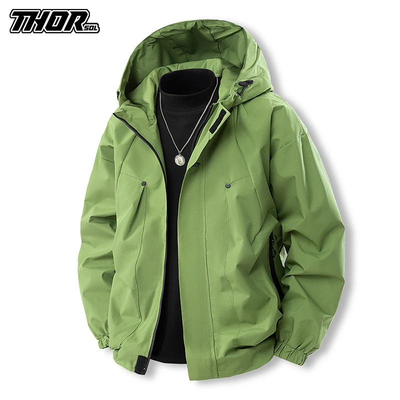 THORSOL Cycling Clothing Unisex Windproof Waterproof Cycling Jacket Outdoor Sports Hiking Hooded Mtb Jacke Herren Bike Raincoat