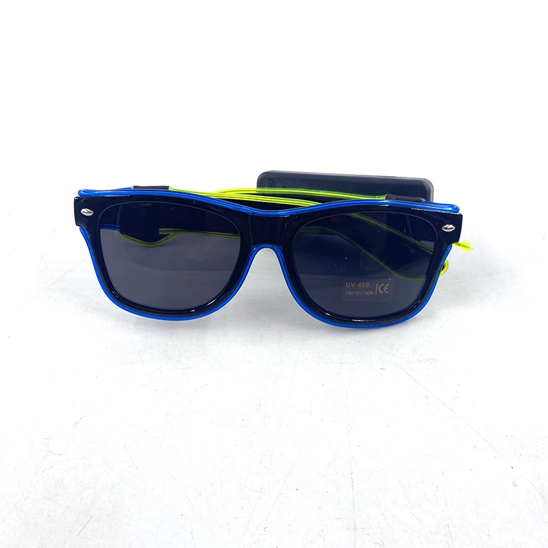 Kabellose coole LED-Sonnenbrille für Glow Party, leuchtende Brille, leuchtet im Dunkeln, UV400-Brille, Unisex, Festival-Geschenk, blinkendes Spielzeug – Detail 5