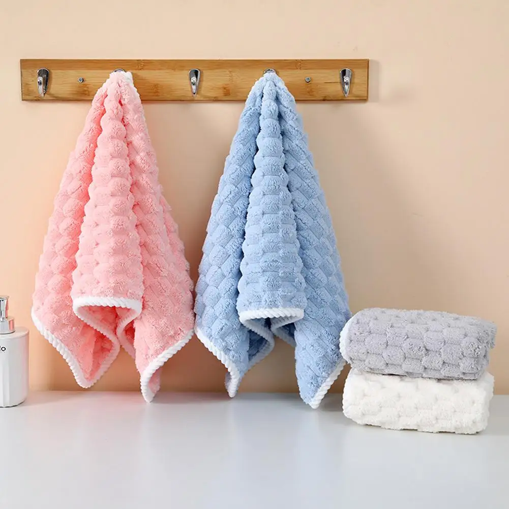 

1pc Coral Velvet Cloud Velvet Towel Thickened Strong Face Wash Absorbent Quick-drying Skin-friendly Towel X7r5