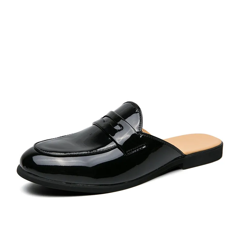 Summer Fashion Men Casual Shoes Slip-on Platform Half Loafers Men Luxury Brand Slippers Lightweight Leather Sandals Plus Size 46