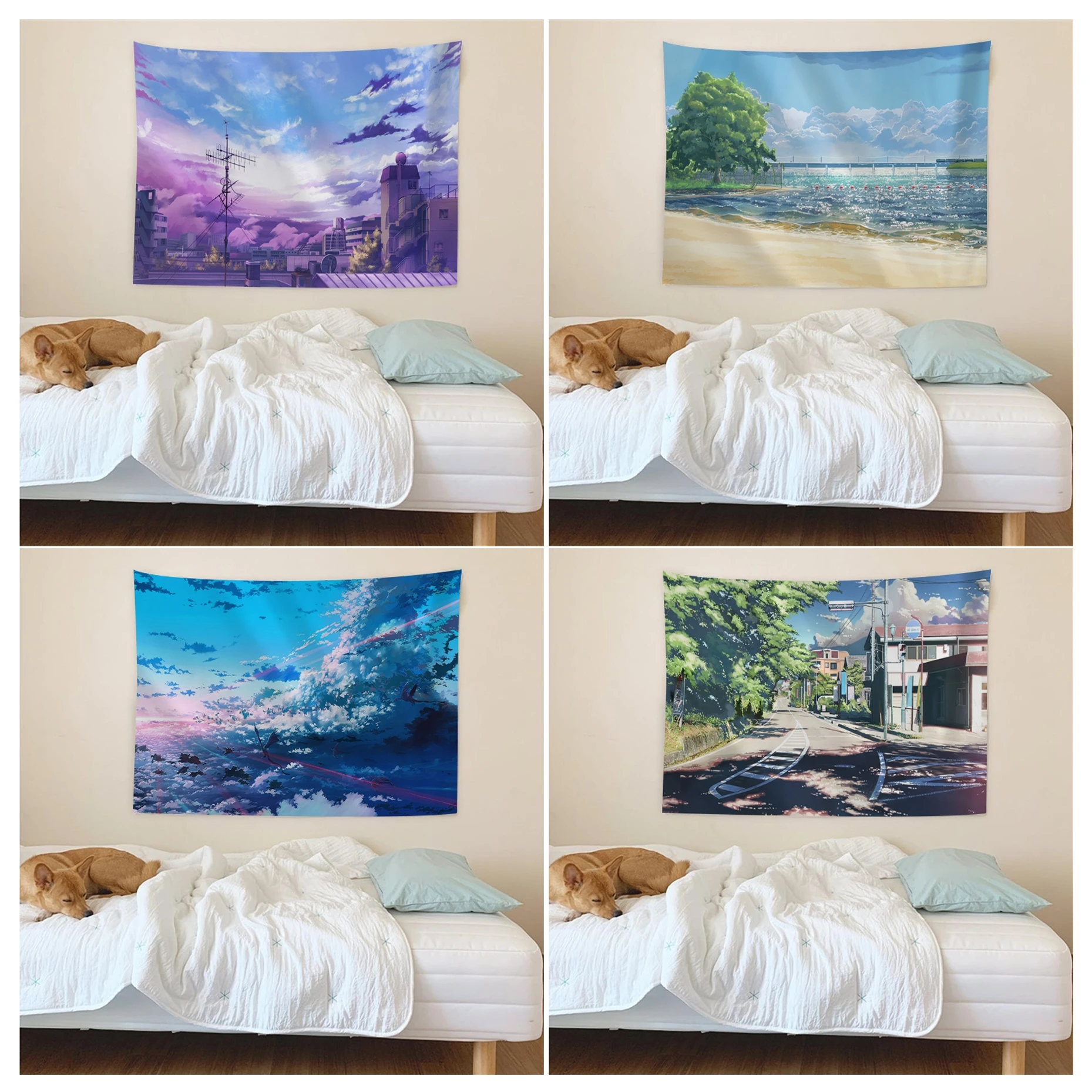 

Anime Scene Landscape Tapestry Tapestry Art Printing Japanese Wall Tapestry Anime Wall Hanging Home Decor
