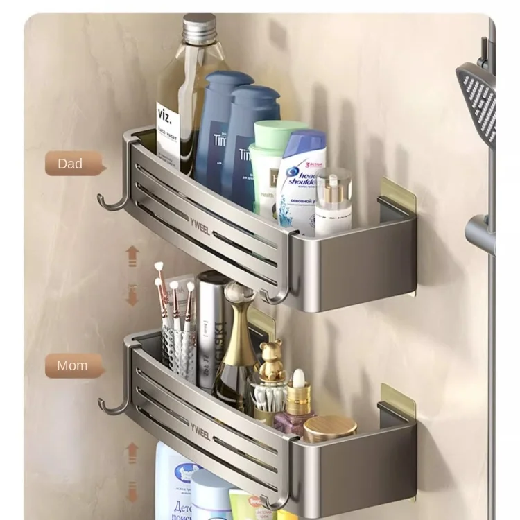Aluminum Bathroom Shelves No Drilling Design 325mmTowel Rack Toiletries and Bathroom Accessories Keep Everything Organized storage rack towel rack bathroom shelf shower shelf bathroom storage shelf storage shelf bathroom accessories shower rack bathroom corner shelf shampoo rack