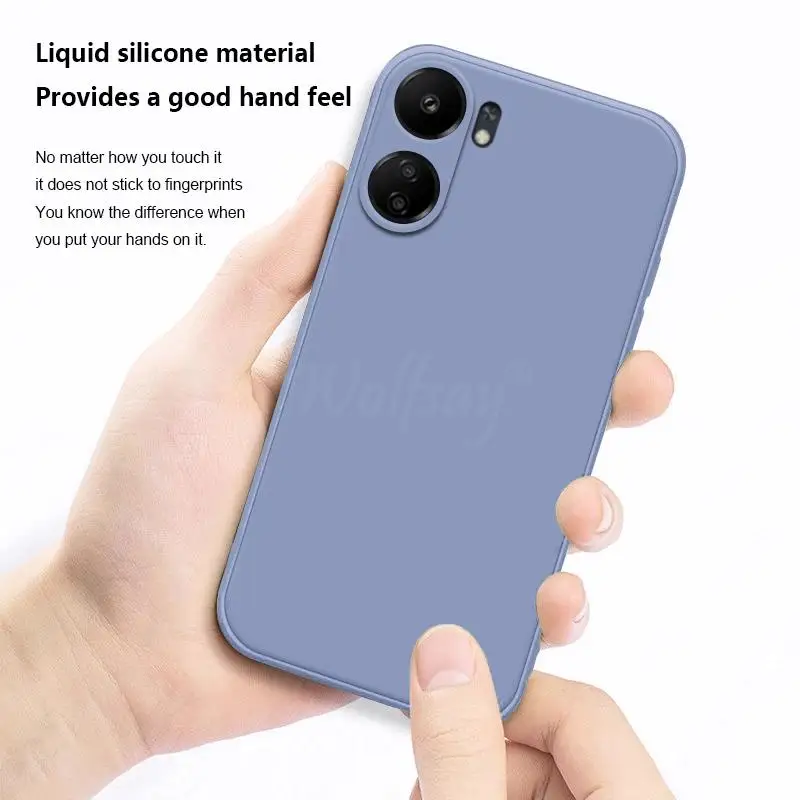 For Xiaomi POCO C65 Case Liquid Silicone Plain Rubber Fundas Protector Case POCO C65 Cover TPU Phone Case POCO C65 Cover