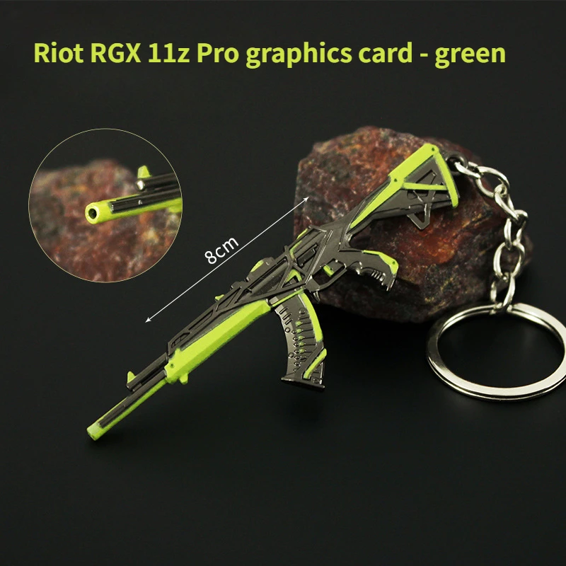 

Valorant Game Weapon Anime Surrounding 8cm Fearless Contract Colorful RGX 11z Pro Graphics Card Madman Zinc Alloy Mini Keychain