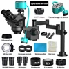 3.5-200X Simul-Focal Stereo Trinocular Microscope Set 4K 2K 1080P HDMI VGA USB TF Video Camera Clamp Folding Extension Type Base 2