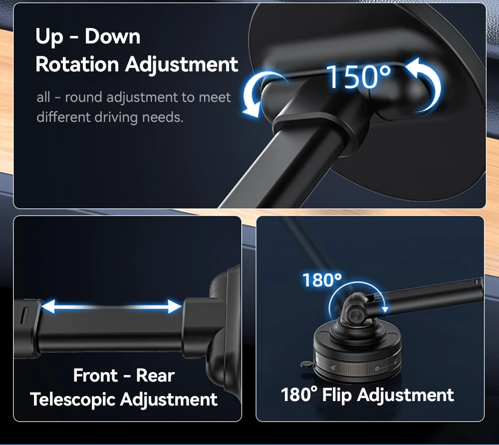 Magnetic Car Phone Mount Strong Magnet Dashboard Windshield Suction Cup Phone Ho