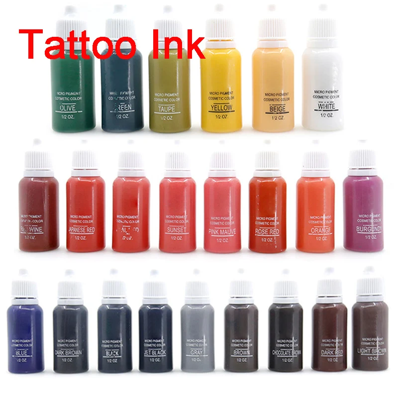 

15ml Eyebrow Microblading Pigment Pmu Tattoo Ink for Eyeliner Lips Semi-permanent Pigment Body Art Gloss Tint Makeup Airbrush