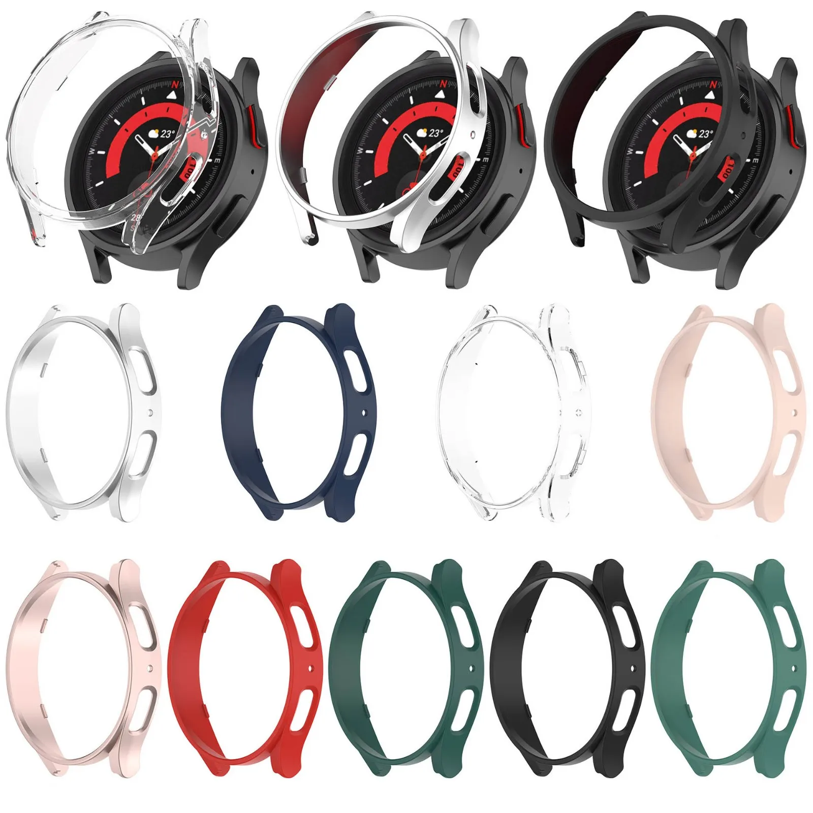 Compatibile Con Samsung Galaxy Watch5 40Mm Pc Hard Shell Half Case Custodia Protettiva Wear Drop Anti Drop Smart Watch Accessori