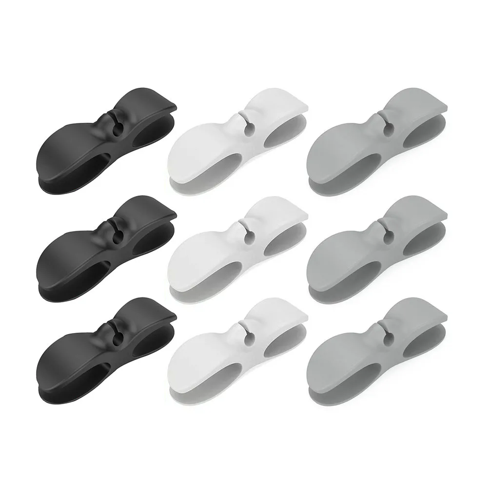 4/9pcs 케이블 클립 자체 접착식 고무 전기 제품 와이어 클램프 실용적인 충전 케이블 홀더 가정 용품