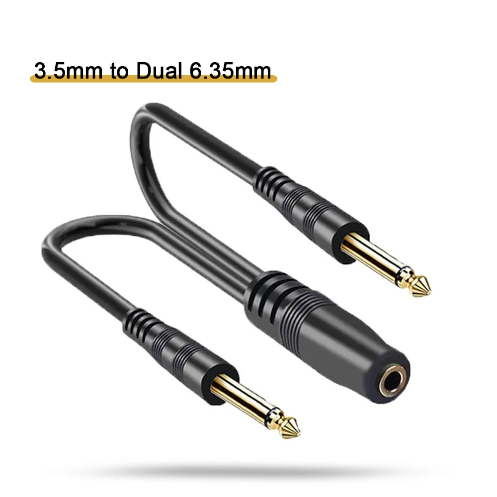 Placcato Oro Doppio 6.5 Maschio A 3.5 Femmina 3.5 Femmina A Doppio 6.5 Cavo Audio 2 In 1 1 In 2 Mono 6.35Mm Plug And Play