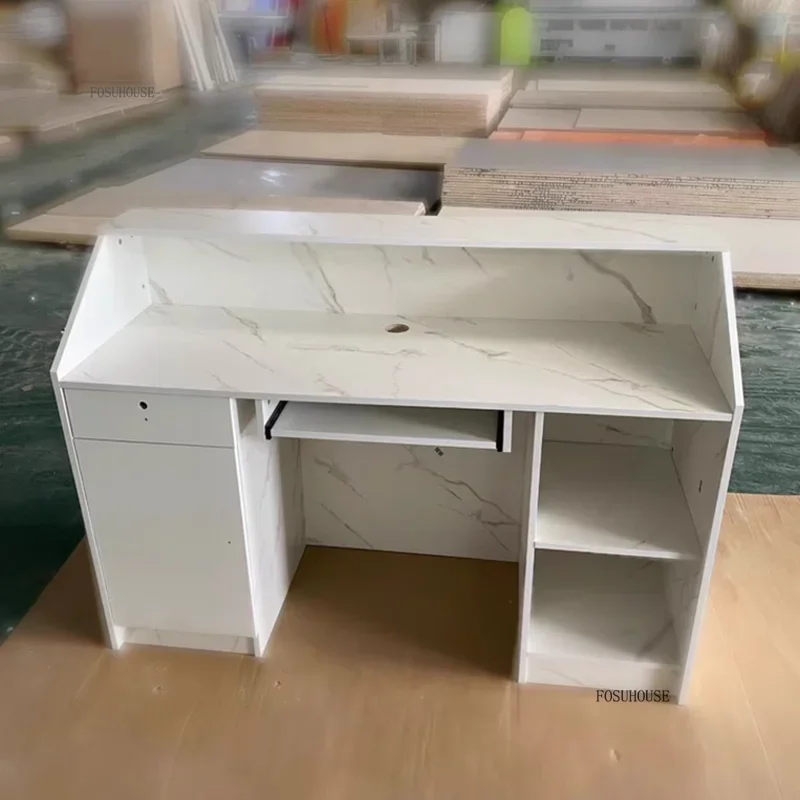 Modern Company Front Reception Desks Office Furniture Bar Cashier Shop Small Clothing Store Beauty Salon Reception Counter Table