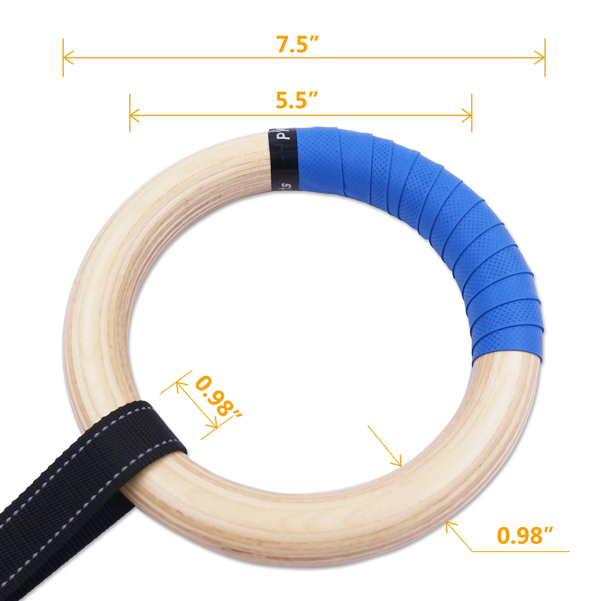 Wooden Gymnastic Rings for Kids 25mm Gym Ring with Adjustable Straps Buckles Indoor Fitness Crossfit Home Playground Gym Pull-up