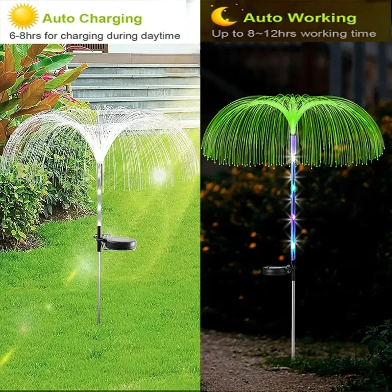Outdoor LED Solar Lights 7 Colors Jellyfish Lamp Waterproof Solar Flowers Light For Garden Lawn Pathway Wedding Party Decoration
