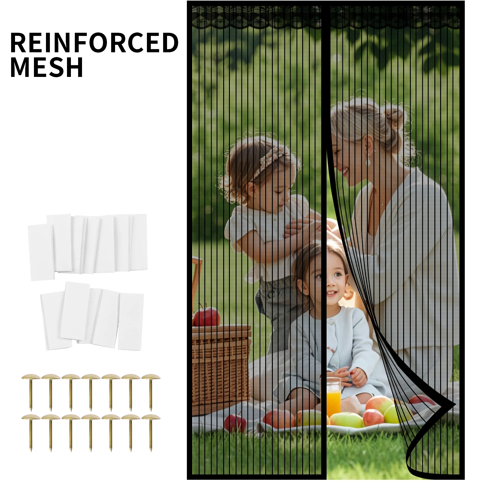 Magnetic Screen Door Curtain Mosquito and Insect-Proof Mesh Door Curtain