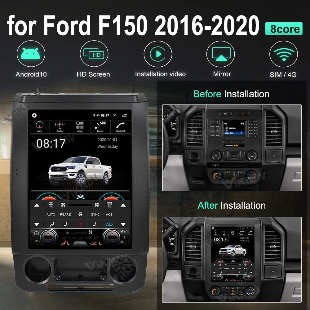 

Android 10 head uitmultimedia player for Ford F150 2016-2020 touch screen 12.1inch with CarPlayer Audio Radio stereo