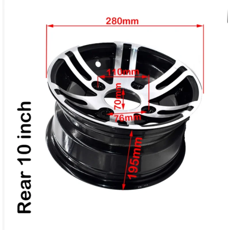 ATV 10inch Front and rear Wheel Aluminum Alloy Rims 10