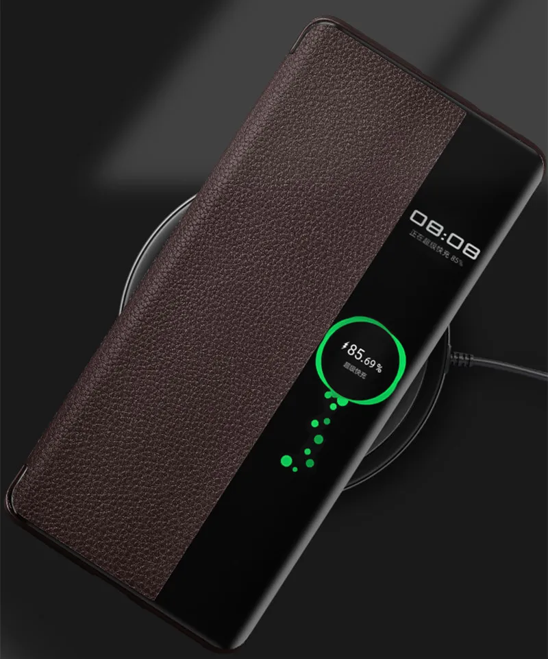 Elegant Leather Flip Case with Full Coverage Window View