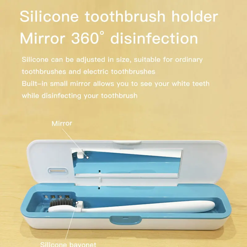 Mini Portable UV Toothbrush Sterilizer Box USB Rechargeable Suitable For Business/Home/Travel