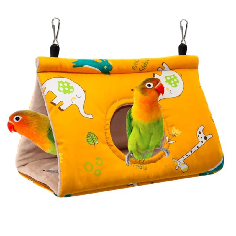 Autumn Winter Parrot Nest House Comfortable Hammock Hanging Cage Plush Thickened Sleeping Bed Cave For Bird Pet bird cage accessories,artificial bird nest