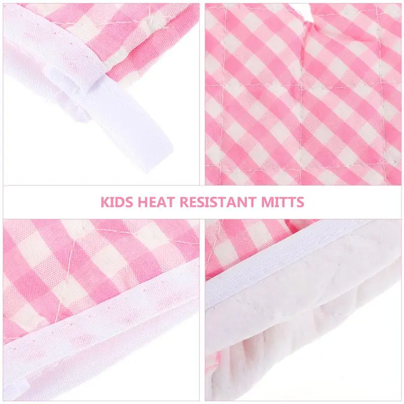 Kids Oven Mitts Heat Resistant: 2pcs Polyester Anti Scald Kitchen Microwave  Mittens for Children Child Christmas - AliExpress