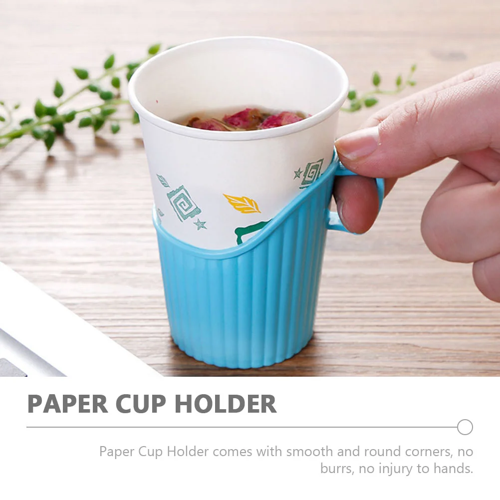20 Pcs Anti Scalding Cup Holder Disposable Paper Coffee Cup Sleeve Desktop Drink Holder Tumbler Stand Mug Rack